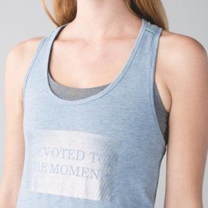 Lululemon | Devoted to the moment tank in heathered blue | Size 4